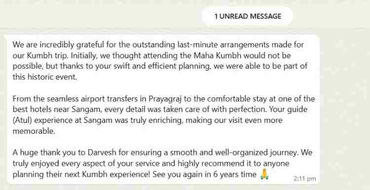 Nagarjuna Travels Customer Testimonial 34